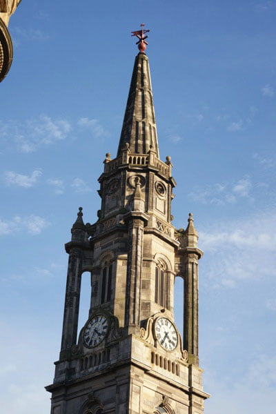 Edinburgh clock blue sky