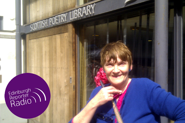 Poet Anne Connolly at the Scottish Poetry Library