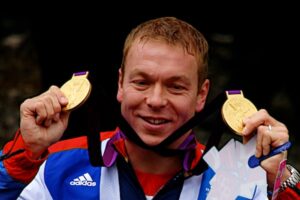 Sir Chris Hoy with medals