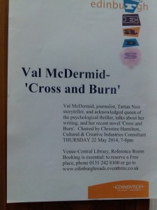 Poster for Val McDermid