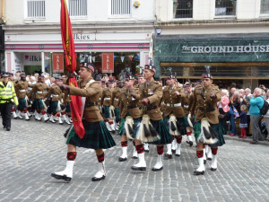 Soldiers marching through Stirling 