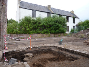 Archaeological dig at Bridgend Farm House searching for Mary Queen of Scots chapel. 