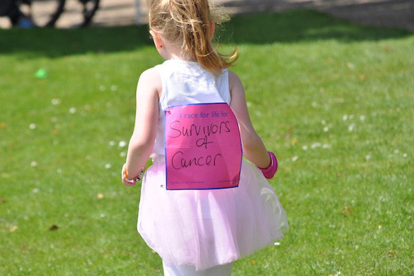 Little girl with back sign