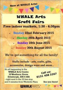 Whale Arts 2015 carft fairs poster