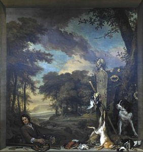 landscape with a huntsman and dead game