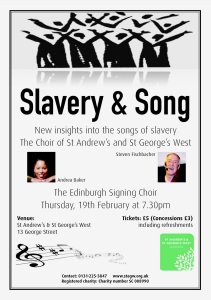 slavery and song concert poster