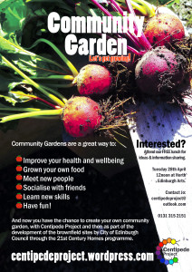 Centipede community garden project poster