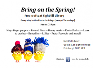 sighthill library easter crafts poster