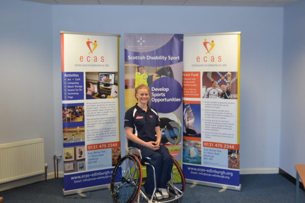 Robyn Love with her new basketball wheelchair