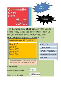 community chat cafe poster