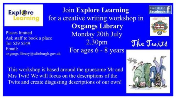 oxgangs library writing workshop for children