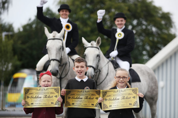 PHOTOGRAPH PROVIDED FOR USE FREE OF CHARGE AND TO BE CREDITED TO ‘VISITSCOTLAND’ Primary 7 pupils from Langlee Primary in Galashiels, Lacey Harris, Colby Wylie and Keira Vincentini, who all took part in a Golden Ticket competition pose for a picture at Tweedbank railway station in the Scottish Borders. The Borders Railway will run along part of the old Waverley line and connect Edinburgh’s Waverley station with Tweedbank. It is about to open to the public and will be the first domestic railway to open in Britain in more than 100 years, marking a huge opportunity for VisitScotland Scottish tourism. 4th Sept 2015