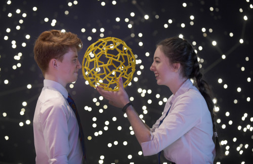 FREE USE PICTURE Careers Hive, an innovative careers event for S1-S3 pupils to encourage young learners to keep studying science and technology subjects, designed and delivered by the Edinburgh International Science Festival, took place at the National Museum of Scotland, Edinburgh, this week. Pictured (left to right) is Megan Marta and Andrew Martin, from Drummond Community High School, at Careers Hive. 3 March 2016. Picture by JANE BARLOW © Jane Barlow 2016 {all rights reserved} janebarlowphotography@gmail.com m: 07870 152324