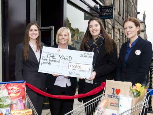 L to R Rachel Manson (deputy manager) Karen Marshall (manager) Hannah Mitchell (The Yard Charity) Kate Silvester Team Leader - small