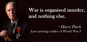 war is organised murder - tribute to Harry Patch at Grassmarket CP