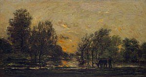 Sunset, Charles-François Daubigny, 1874 - NGS Saturday 25th June