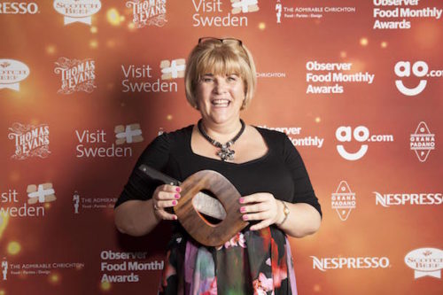 Best reader's recipe award winner Kerry Teakle, for her whisky, orange and almond cake recipe. The Observer Food Monthly awards 2016, held at Freemasons Hall in central London, 13 October 2016