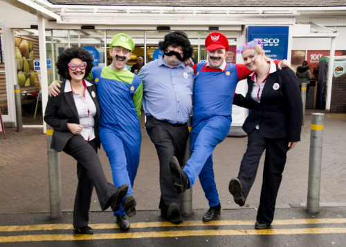 Tesco staff Laura Berkshire, Robert Breen Andy Walker John Hunter and Sarah Richie