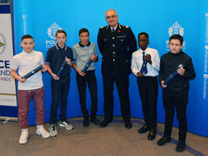 Young heroes Kian McGee, Wacka Ceesay, Andrew Bell, Aleks Czernecki and Tyler Anderson