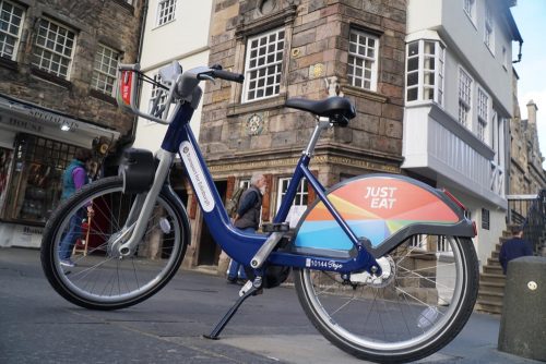 Just Eat bike on the High Street