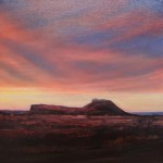 3. Jamie Primrose ‘Vivid skyscape from Blackford Hill’, Oil on linen, 30cm x 30cm
