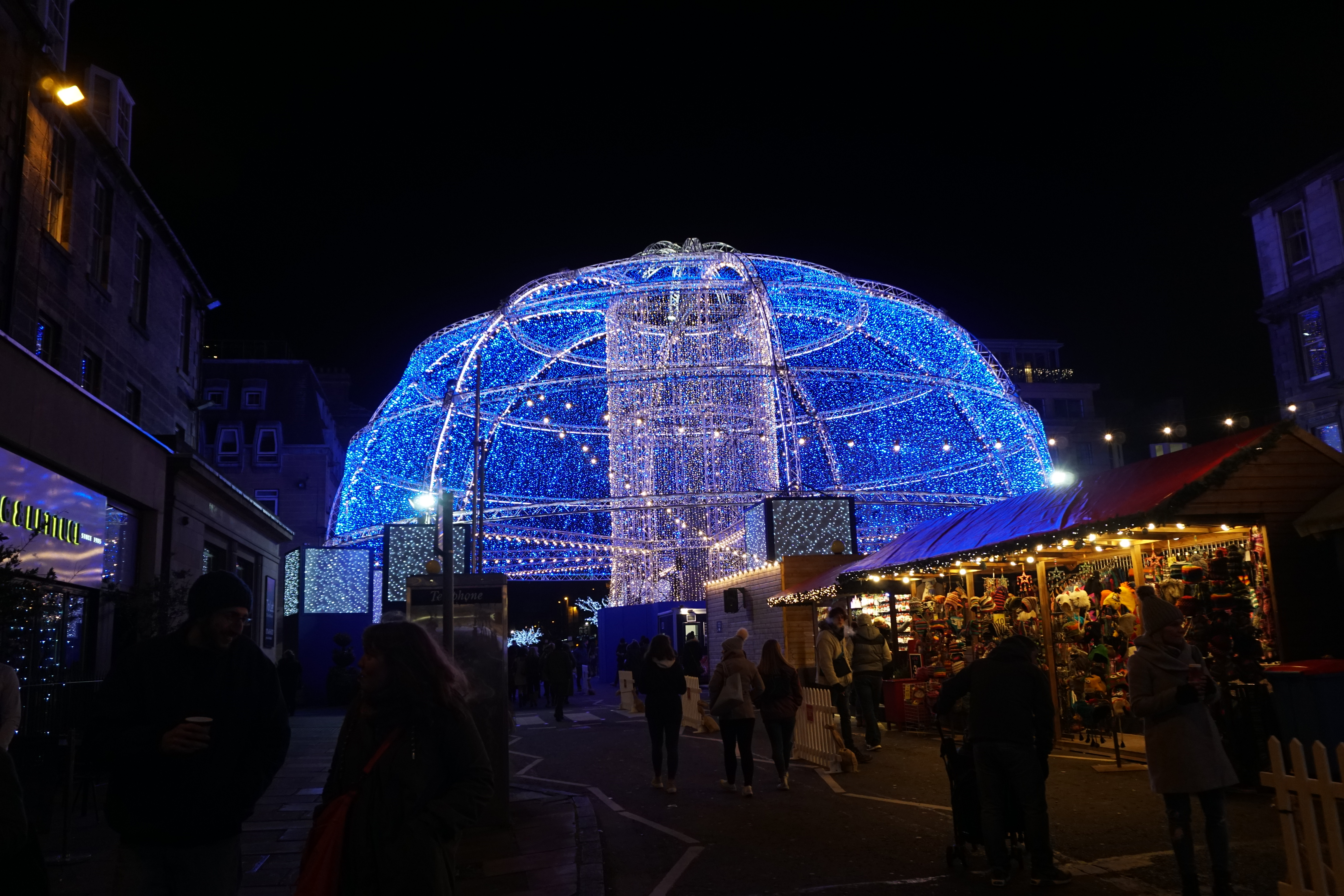 Dome in George Street covered with lights