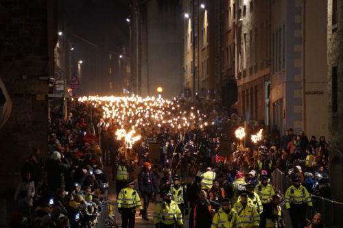 Crowd shot looking up the Royal Mile