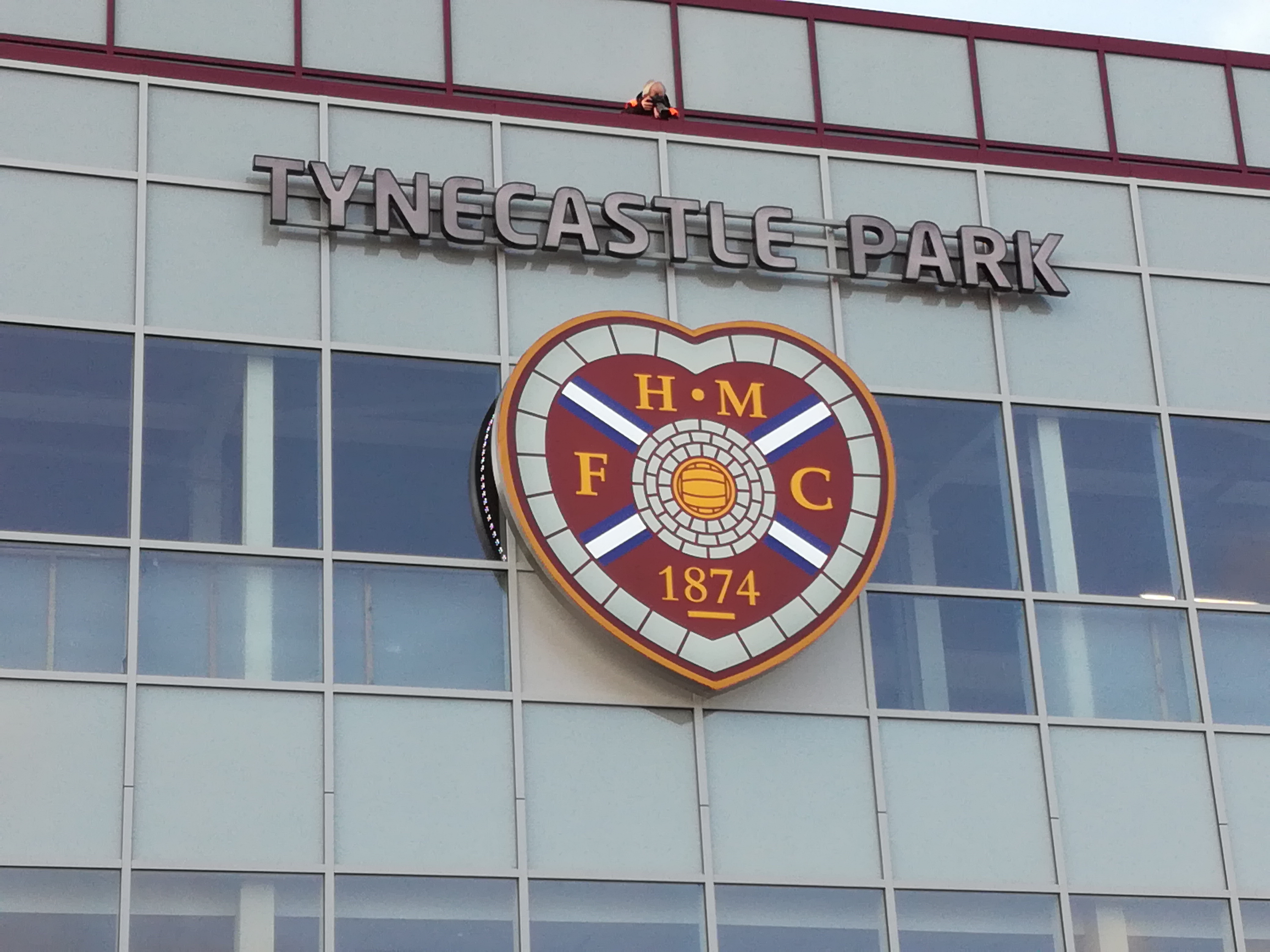 Front of the new stand at Tynecastle Park