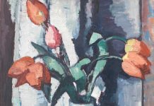 Tulips in a Chinese vase by Peploe