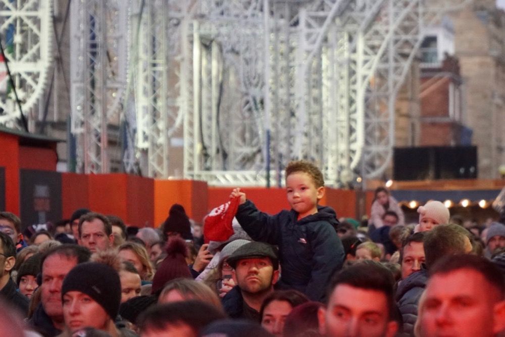 Crowd under the lights