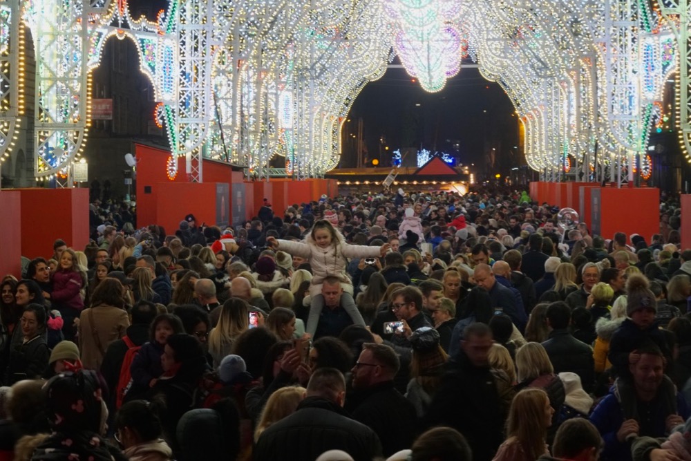 Crowd under the lights