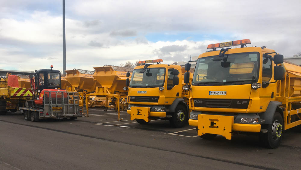 Council Gritters lined up ready for Winter