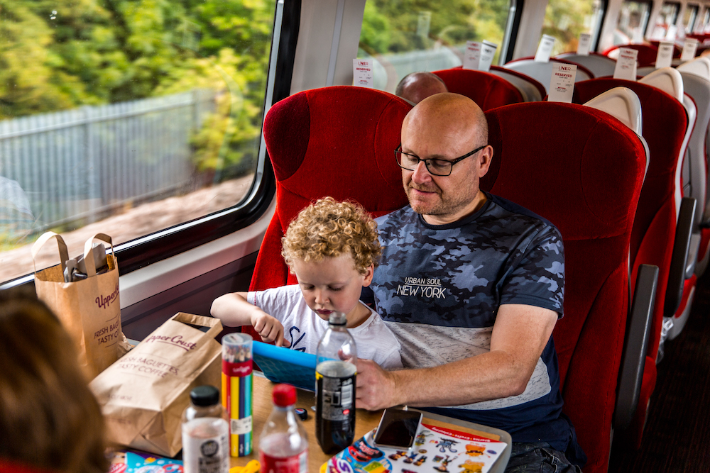 Family on a train