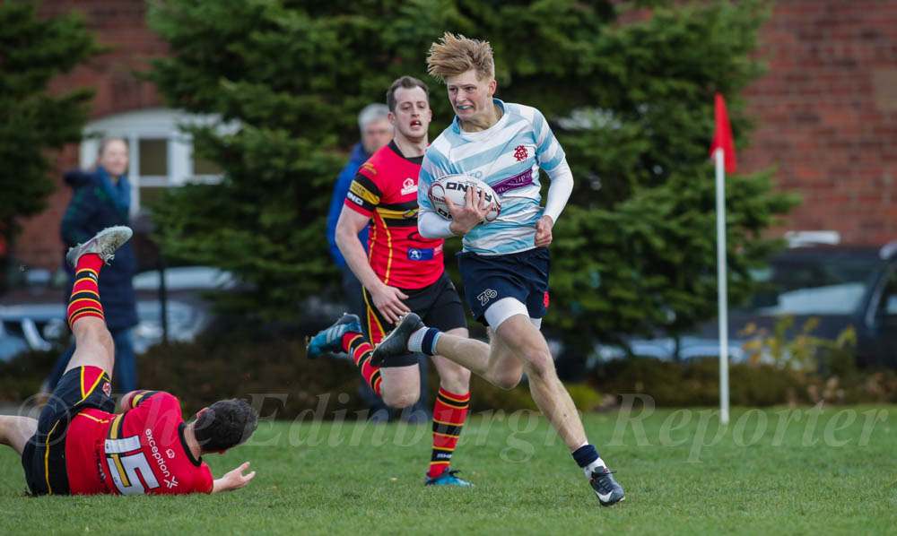 Edinburgh Accies beating Stewart's Melville 36-18. 