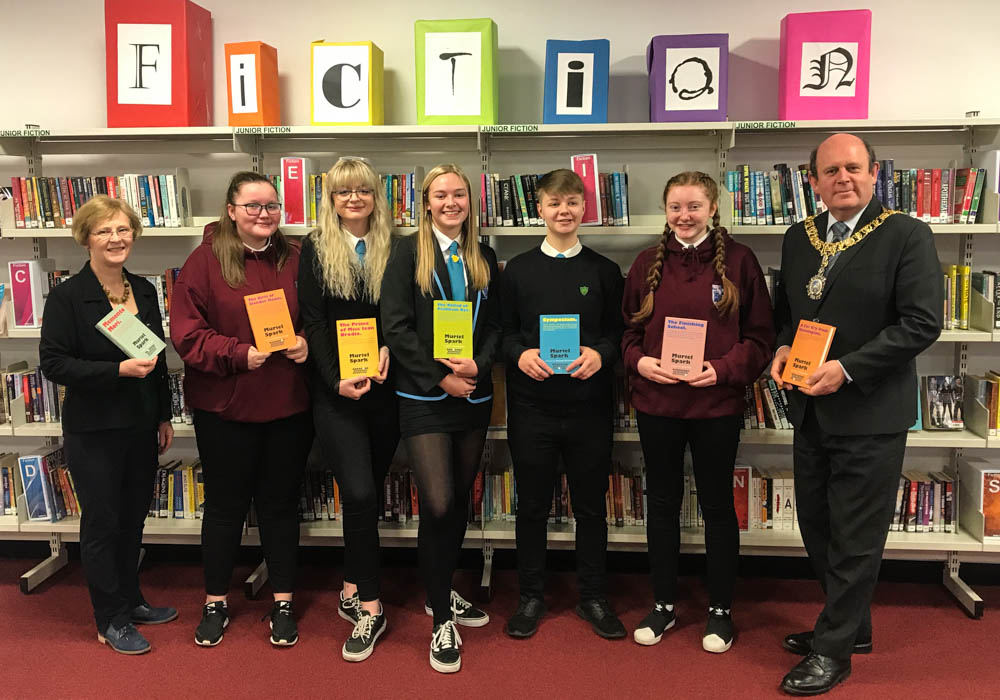 Cllr. Melanie Main, Robyn Hill, Rebecca Crawford, Ellie Green, Kayden Grieve, Beth Nisbet and Lord Provost Frank Ross 