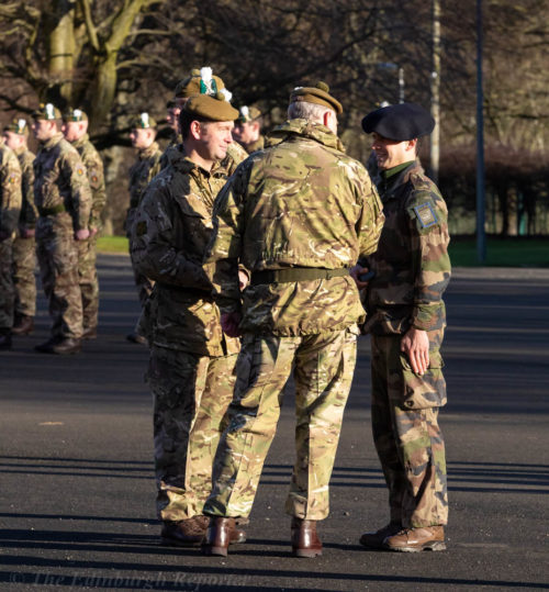 HRH The Duke of York KG awarding medal to French officer