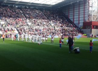 Action from Hearts v Aberdeen at Tynecastle 30th March 2019