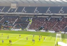 Hampden Park where Hearts defeated Inverness Caledonian Thistle in the Scottish Cup semi-final on 13th April 2019