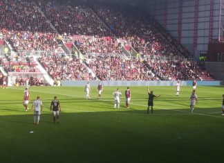 Action from Tynecastle Park, Saturday 31st August 2019