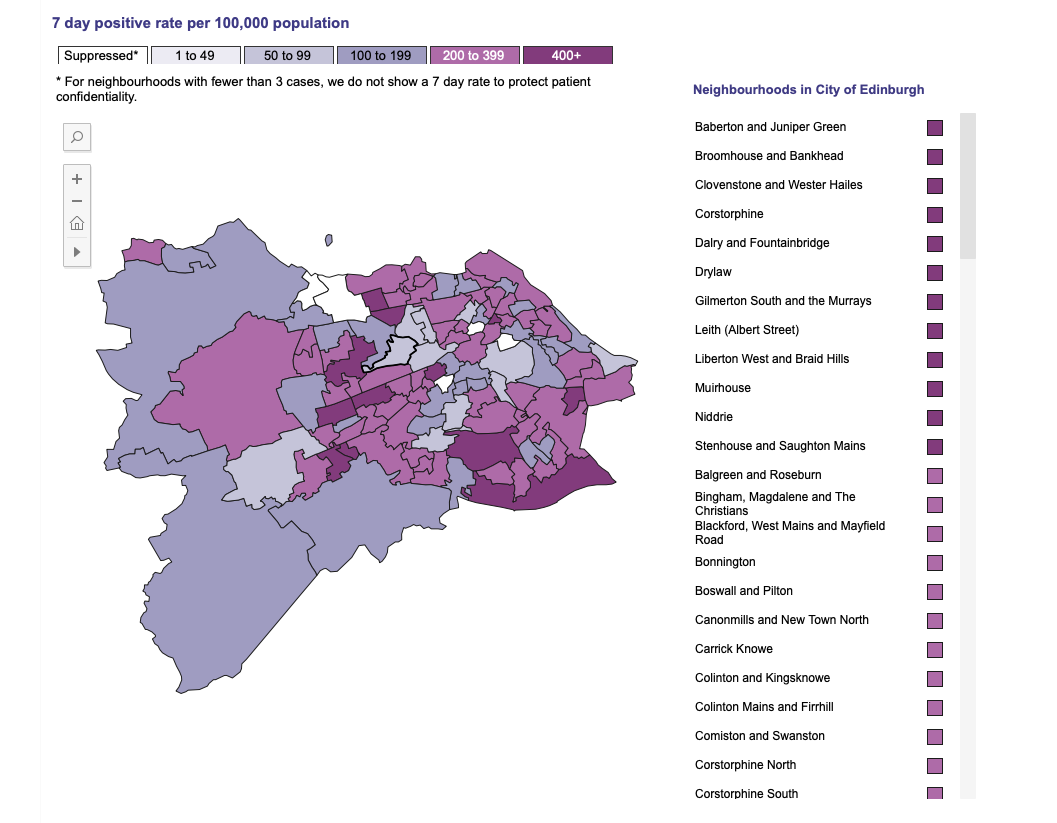 Map Of Edinburgh And Surrounding Areas Coronavirus – Where Can You Find Case Numbers In Your Neighbourhood? | The  Edinburgh Reporter