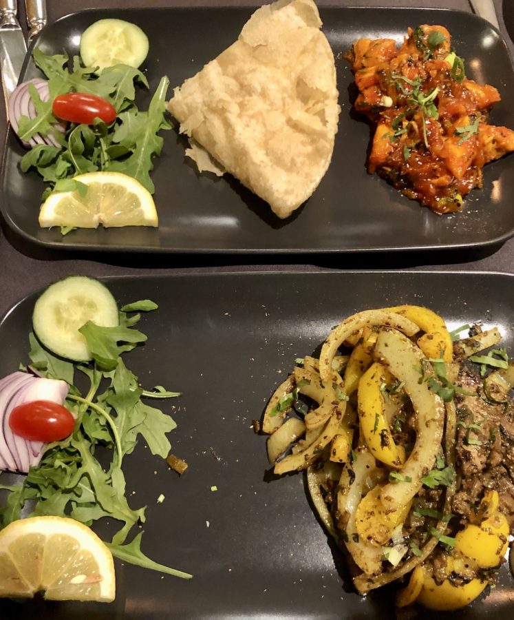 two plates of Indian starters